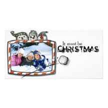 snow christmas photo card