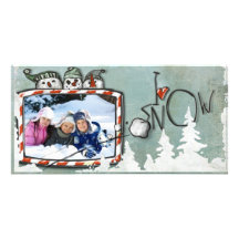 snow christmas photo card