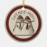 Snow Couple Christmas Ornaments