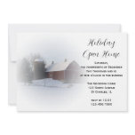 Snow Covered Barn Holiday Open House Party Invite