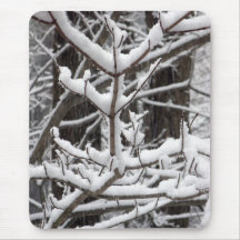 Snow-covered Branches Mouse Pads