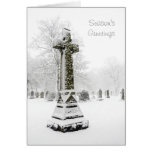Snow Covered Cross - Personalizable Christmas Card cards