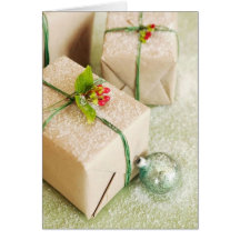 Snow Covered Holiday Gifts Greeting Card