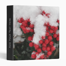 Snow Covered Holly Berry Binder