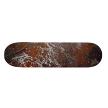 Snow Covered Tree Branches Against Red Storm Sky Custom Skateboard