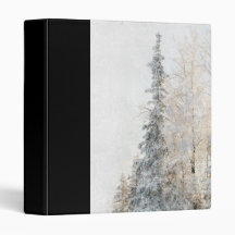 snow covered trees winter scape vinyl binders