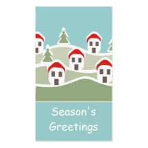 Snow Covered Village Gift Tag Business Card