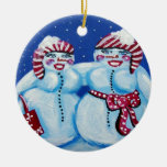 Snow Divas Fun Whimsical Round Ornament