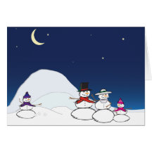 Snow Family - Holiday Greeting Card - Snowman