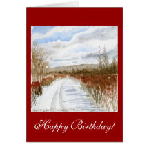Snow Filled Field winter landscape Greeting Card