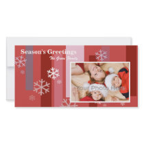 Snow Flake Christmas Photocard Personalized Photo Card