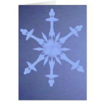 Snow Flake Star Greeting Cards