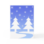 Snow flakes trees greeting card