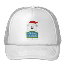 Snow Flakey Christmas Bear Art Mesh Hat