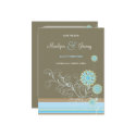 Snow Flower Swirls Blue Save The Date Postcard