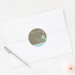 Snow Flower Swirls Blue Thank You / Gift Sticker