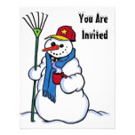 SNOW FUN WINTER BIRTHDAY PARTY INVITATION SNOWMAN