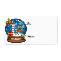 Snow Globe Holiday Cheer labels