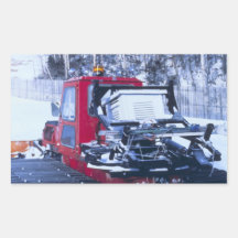 Snow Groomer Rectangular Stickers