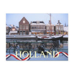 Snow Holland Town Postcard