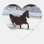 Snow Horse Heart Stickers