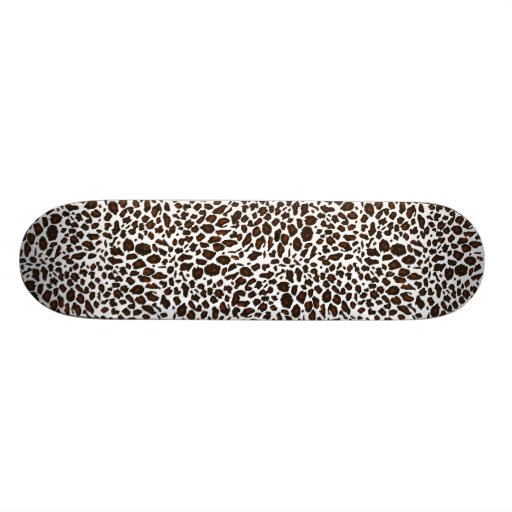 Snow Leopard Animal Print Custom Skateboard