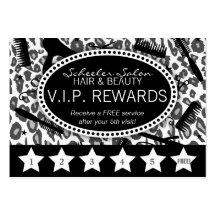 Snow Leopard Print Salon Loyalty Rewards Card Business Card