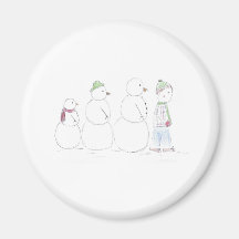 Snow_man_entourage Fridge Magnet