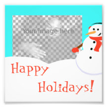 Snow man photo card