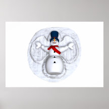Snow Man Snow Angel Print