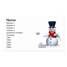 Snow Man Snow Fight Business Card Templates