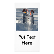 Snow Man &  Snow Woman Customized Photo Card