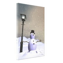 Snow Man Stretched Canvas Print