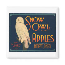 Snow Owl Brand Apples Vintage Crate Label