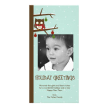 Snow Owl Holiday Photo Card