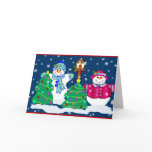 Snow people Christmas card