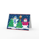 Snow people Christmas card