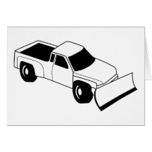 snow plow truck greeting card