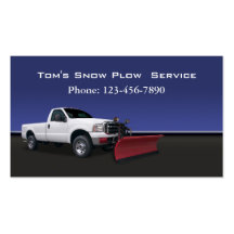 Snow Plow Truck Service Business Cards