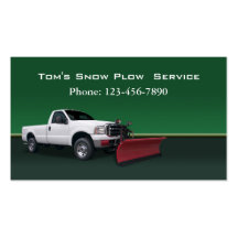 Snow Plow Truck Service Business Cards