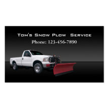 Snow Plow Truck Service Business Cards