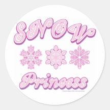 Snow Princess Round Sticker