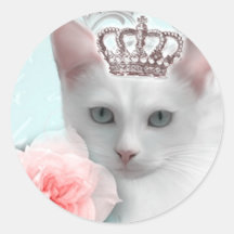 Snow Princess Round Stickers