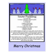 snow pudding, Merry Christmas Post Card