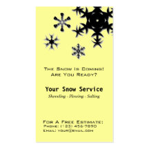 Snow Removal, Snow Plowing Business Card Template