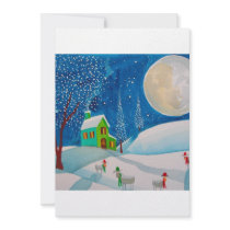 SNOW SCENE FOLK SHEEP MOON CUSTOM ANNOUNCEMENT