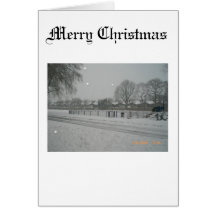 Snow Scene Merry Christmas Greeting Card