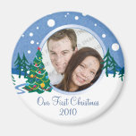 Snow Scene Tree Photo Magnet