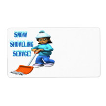 Snow Shoveling Service Shipping Label