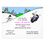 Snow tubing invitation Girl with Blonde hair